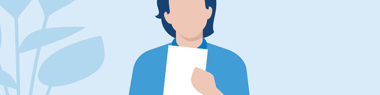 Een man met een brief in de hand