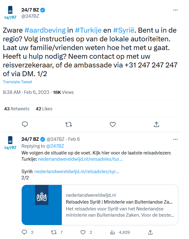 Tweet 24/7 BZ aardbeving