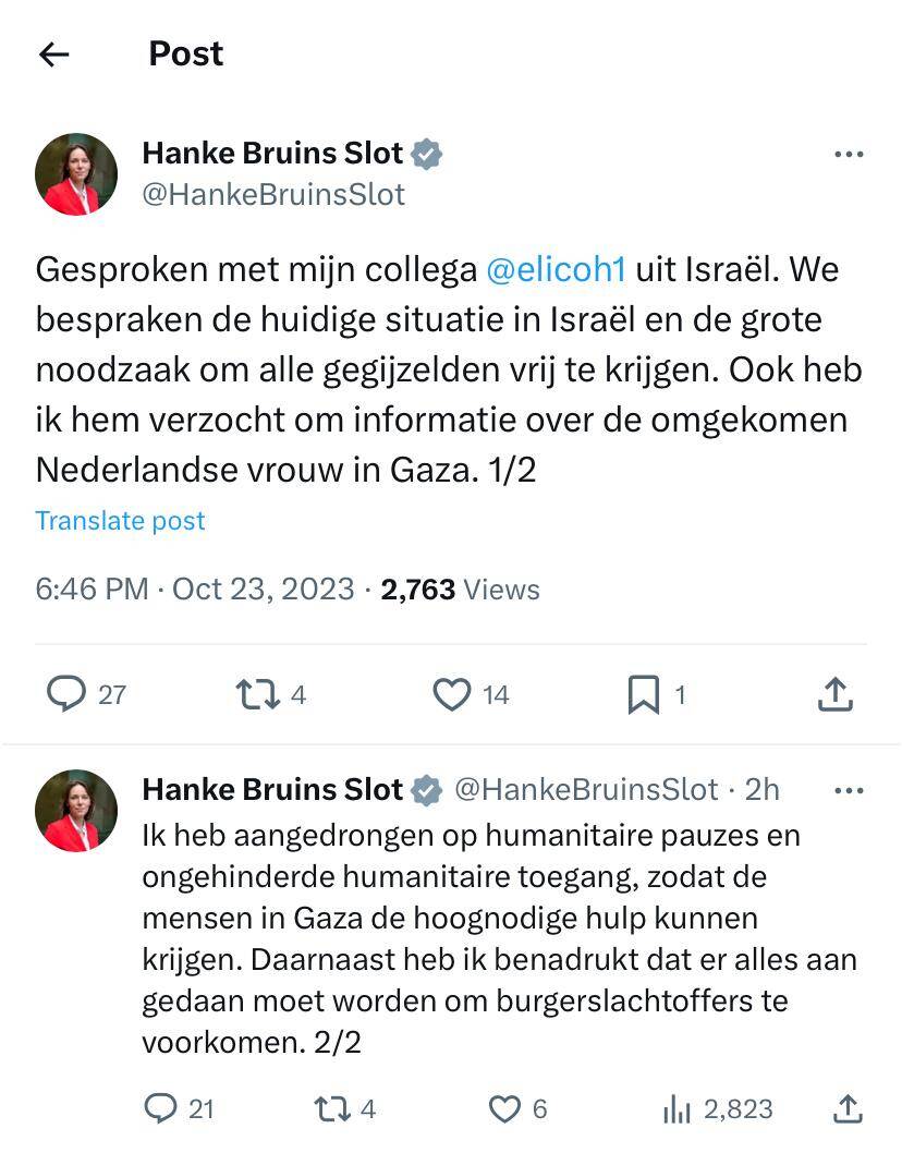 Minister Bruins Slot op X