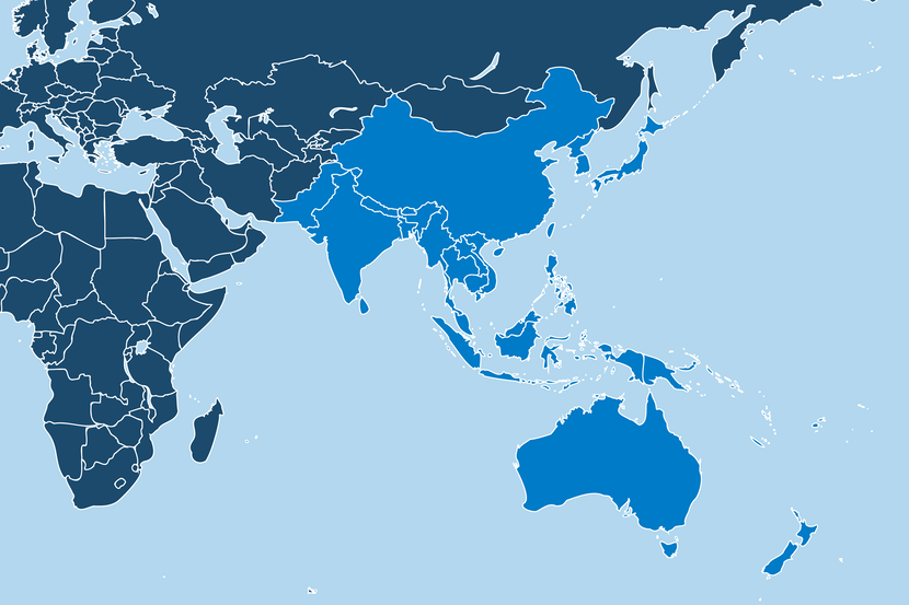 Kaart van de Indo-Pacific