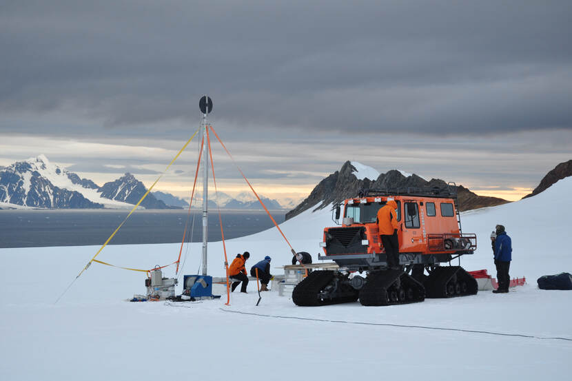 Antarctica, het boren van ijskernen voor klimaatonderzoek