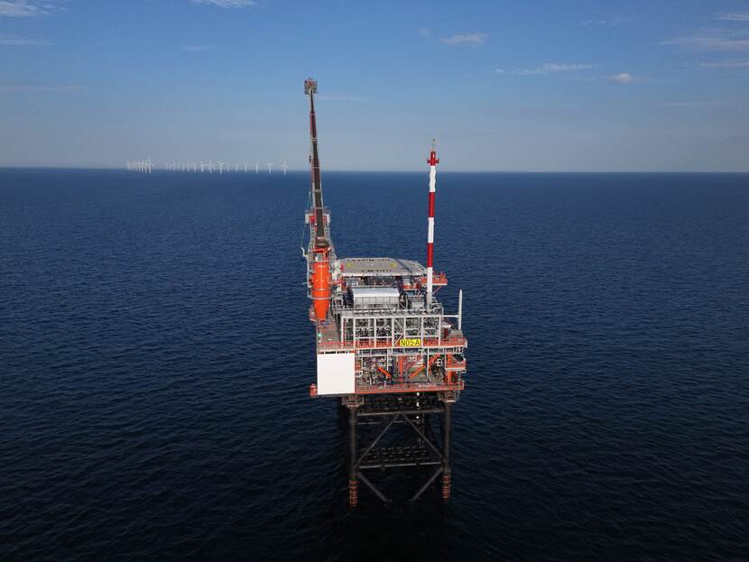 Het N05-A platform voor gaswinning op zee