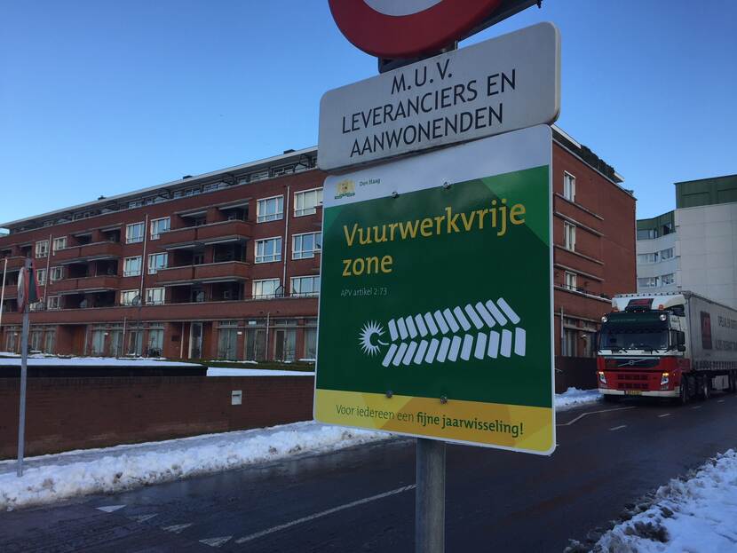 Bord vuurwerkvrije zone
